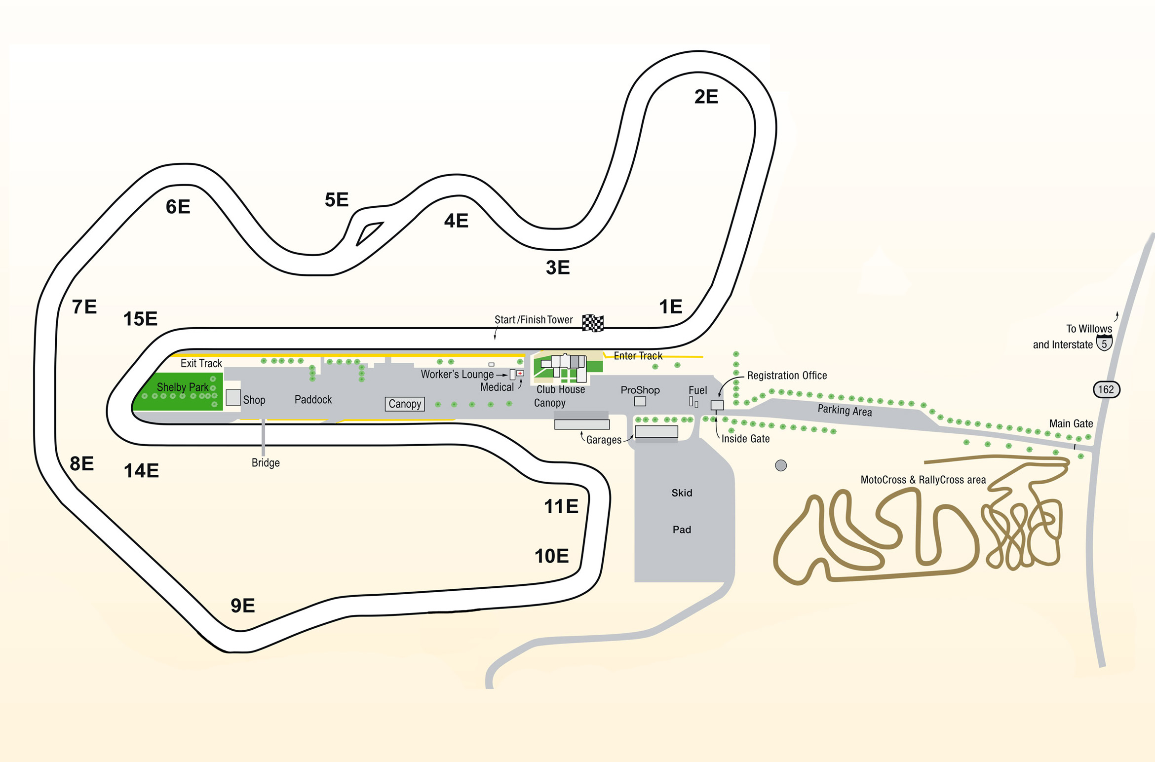 Thunderhill Raceway East track map